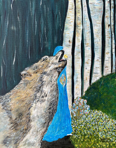 NORTH WOODS ☼ Heart of America & Animal Kingdom Wolf Painting {Original}