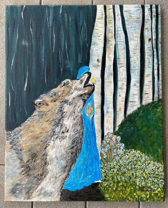 NORTH WOODS ☼ Heart of America & Animal Kingdom Wolf Painting {Original}