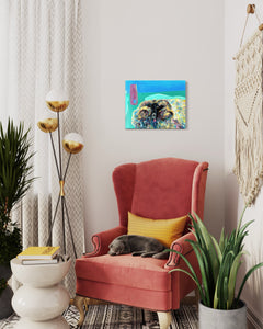 Silence Is Golden Ireland Sheep Painting In Situ Chair
