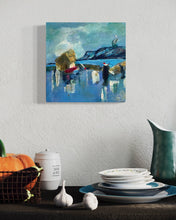 Load image into Gallery viewer, Silver Serene Ireland Painting in situ
