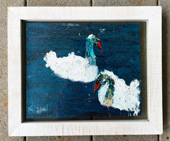 Swan Song - Two Swans Soul of Ireland painting Dawn Richerson