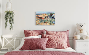 What Happened Here - County Donegal Painting - Ireland painting by Dawn Richerson in situ Bedroom