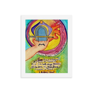 Both Wings Broken Rumi Framed Poster Poster Dawn Richerson White 8×10 