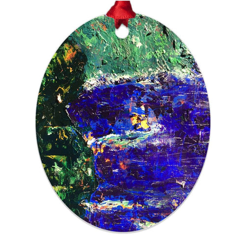 Confetti Cliffs ☼ Soul of Ireland Metal Ornament Ornament New Dawn Studios Double Sided Oval 