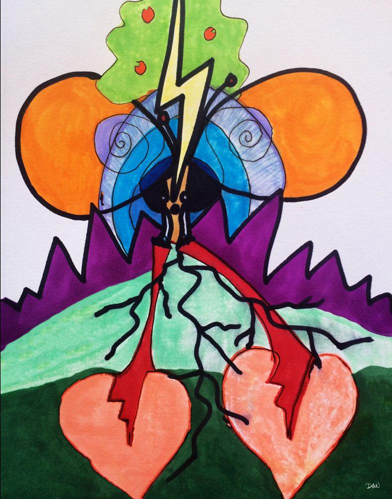 THE BEAUTIFUL WORLD BORN BETWEEN THEM ☼ Sacred Partner SEA Doodles {Art Print}